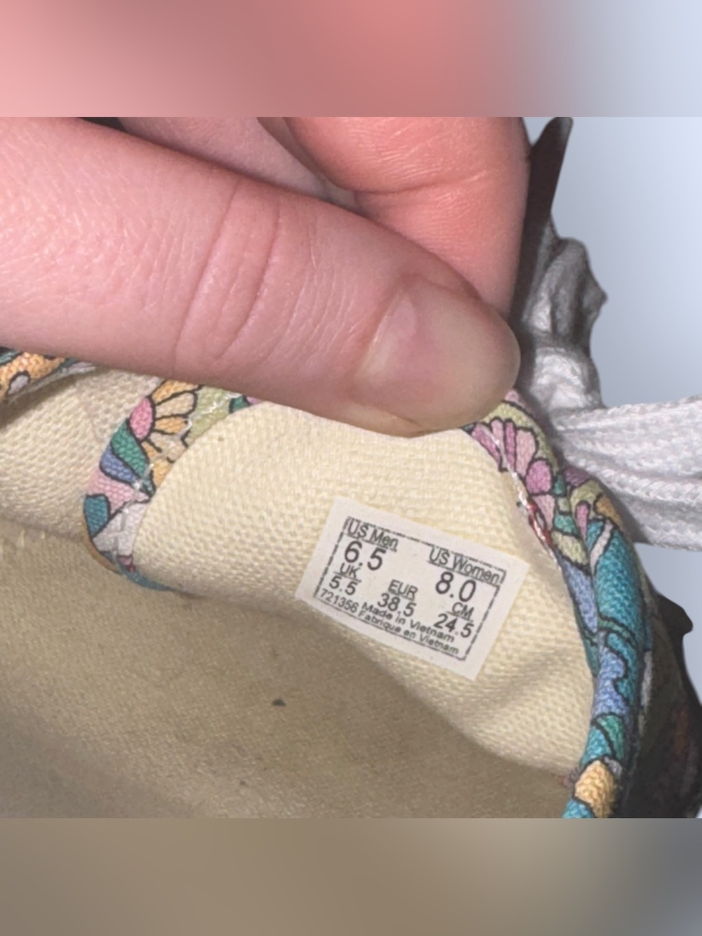Vans Vibrant Trippy Mushroom and Floral Print  Canvas Sneakers - Picture 7 of 7